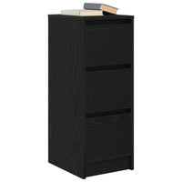 Credenza Rovere Nero 29,5x34x76 cm in Legno Multistrato
