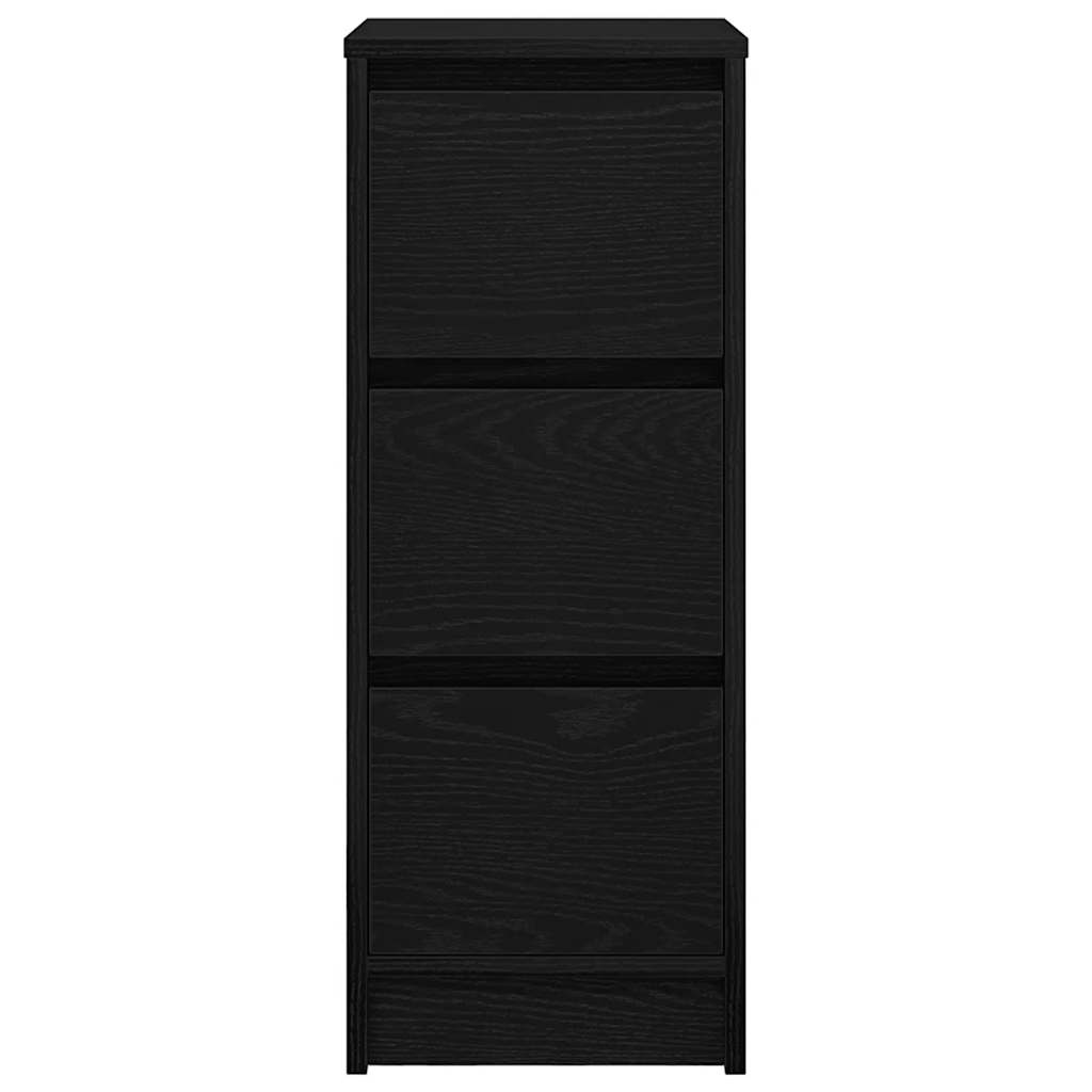 Credenza Rovere Nero 29,5x34x76 cm in Legno Multistrato 861635