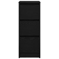 Credenza Rovere Nero 29,5x34x76 cm in Legno Multistrato 861635