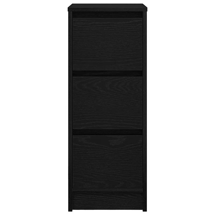 Credenza Rovere Nero 29,5x34x76 cm in Legno Multistrato
