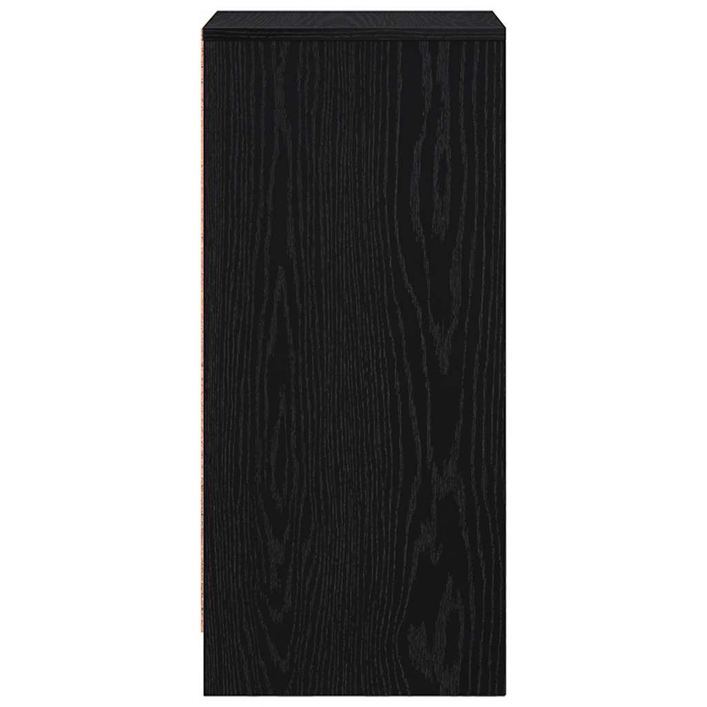 Credenza Rovere Nero 29,5x34x76 cm in Legno Multistrato
