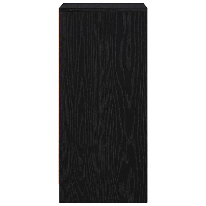 Credenza Rovere Nero 29,5x34x76 cm in Legno Multistrato