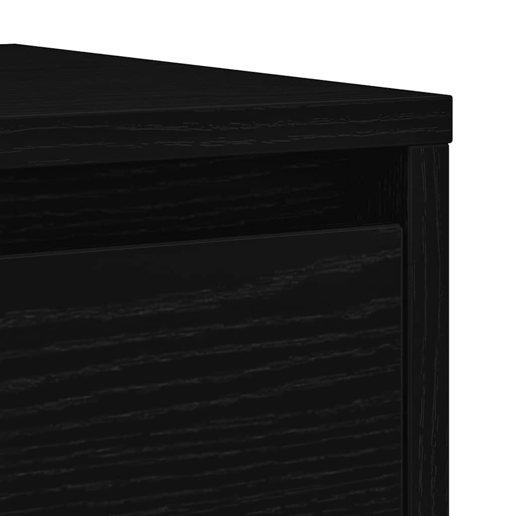 Credenza Rovere Nero 29,5x34x76 cm in Legno Multistrato