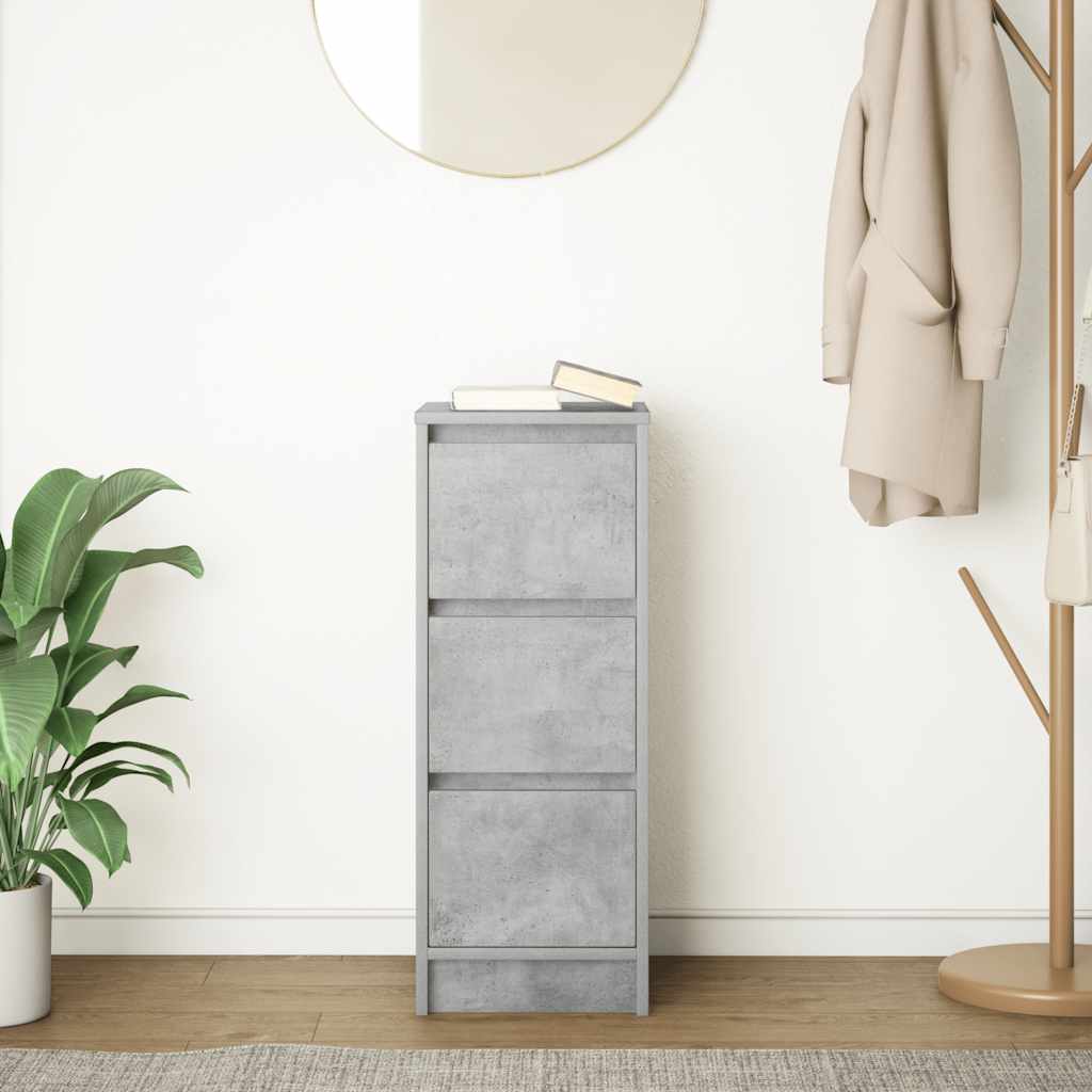 Credenza Grigio Cemento 29,5x34x76 cm in Legno Multistrato 861637