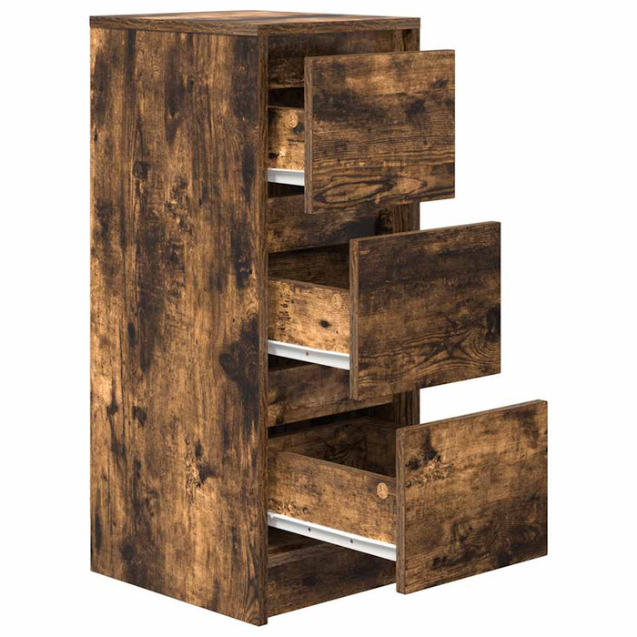 Credenza Rovere Fumo 29,5x34x76 cm in Legno Multistrato 861638