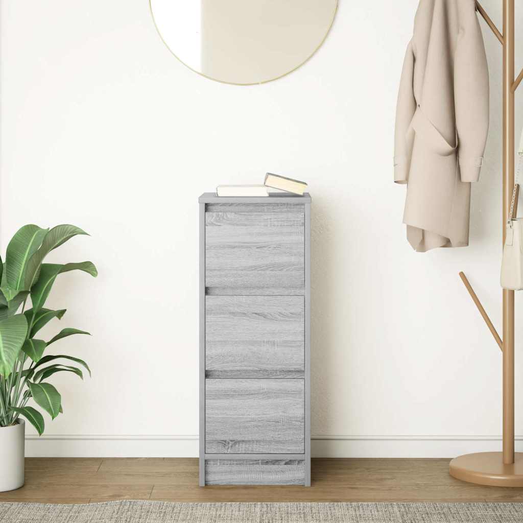 vidaXL Credenza Grigio Sonoma 29,5x34x76 cm in Legno Multistrato