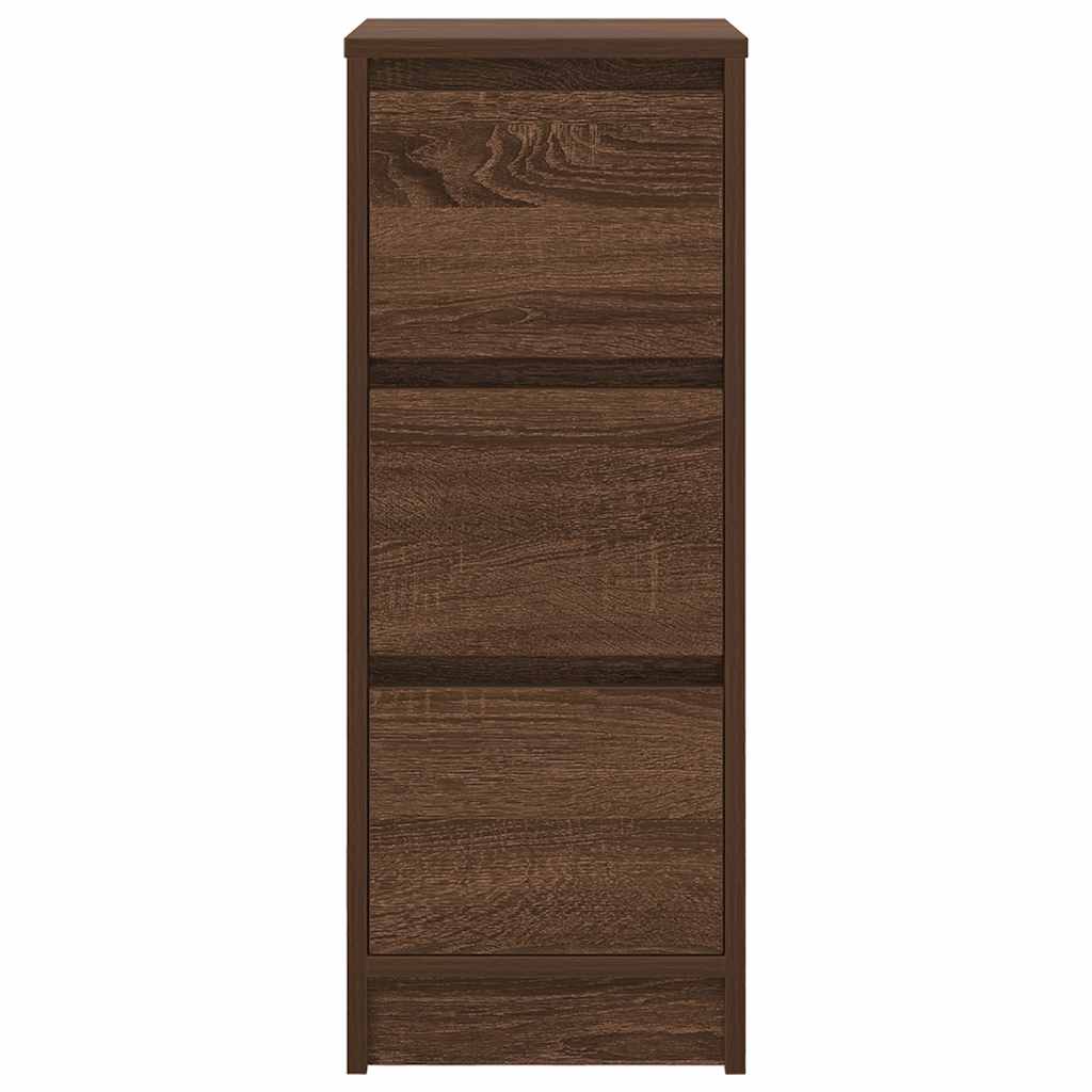 Credenza Rovere Marrone 29,5x34x76 cm in Legno Multistrato 861640