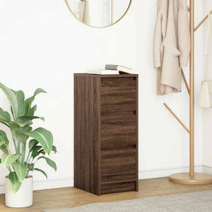 Credenza Rovere Marrone 29,5x34x76 cm in Legno Multistrato 861640