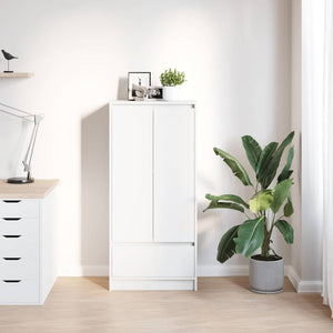 Armadio con Cassetto Bianco 55,5x34x119,5 cm Legno Multistrato