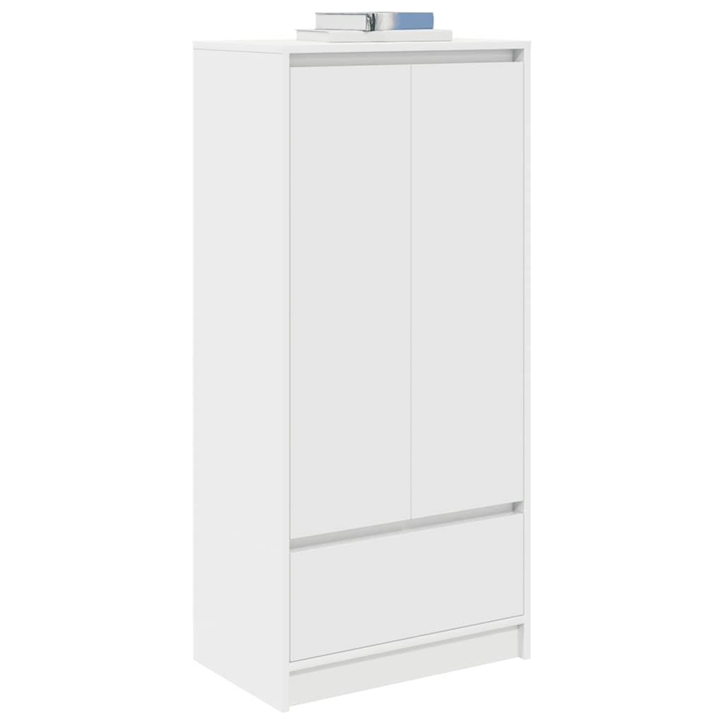 Armadio con Cassetto Bianco 55,5x34x119,5 cm Legno Multistrato