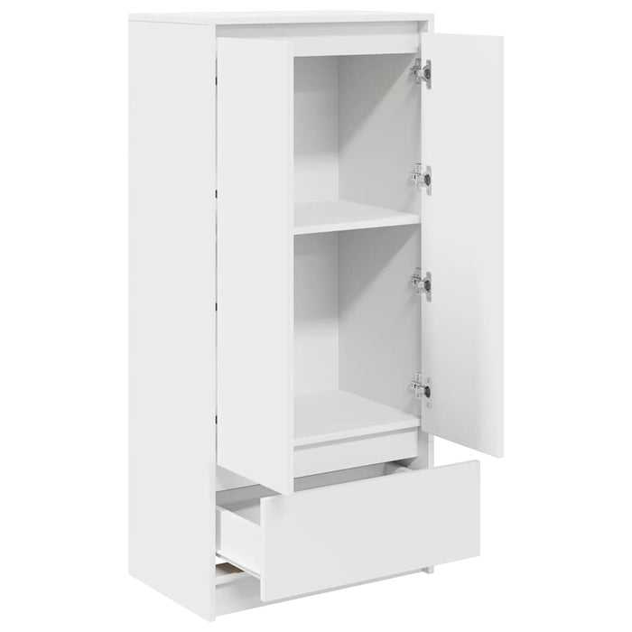 Armadio con Cassetto Bianco 55,5x34x119,5 cm Legno Multistrato