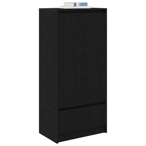 Armadio con Cassetto Rovere Nero 55,5x34x119,5 cm in Truciolato 861644