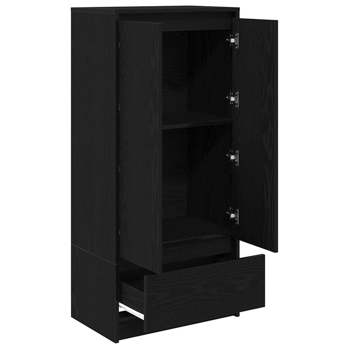 vidaXL Armadio con Cassetto Rovere Nero 55,5x34x119,5 cm in Truciolato