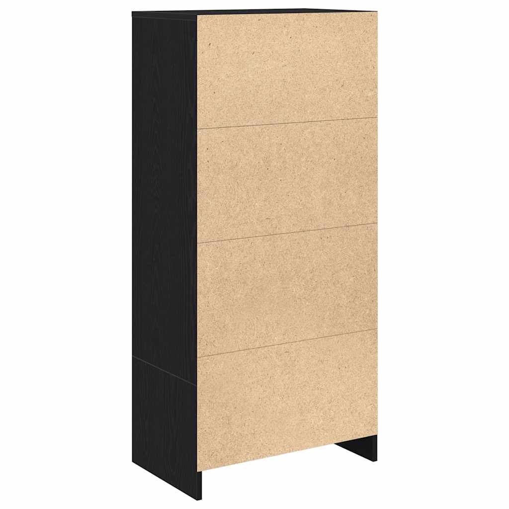 Armadio con Cassetto Rovere Nero 55,5x34x119,5 cm in Truciolato 861644