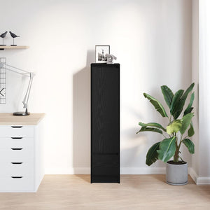 vidaXL Credenza Rovere Nero 29,5x34x119,5 cm in Legno Multistrato