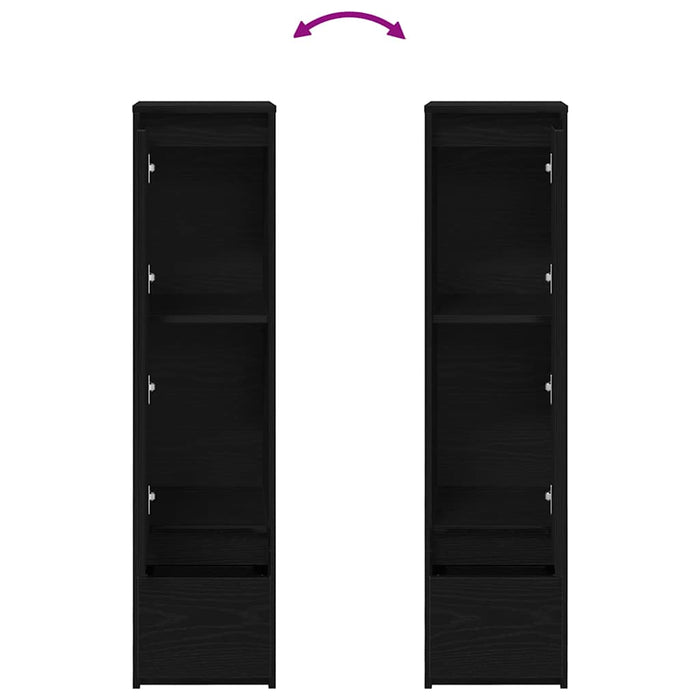 vidaXL Credenza Rovere Nero 29,5x34x119,5 cm in Legno Multistrato