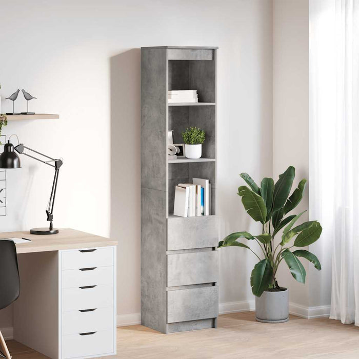 vidaXL Credenza Grigio Cemento 37,5x35x180 cm in Legno Multistrato