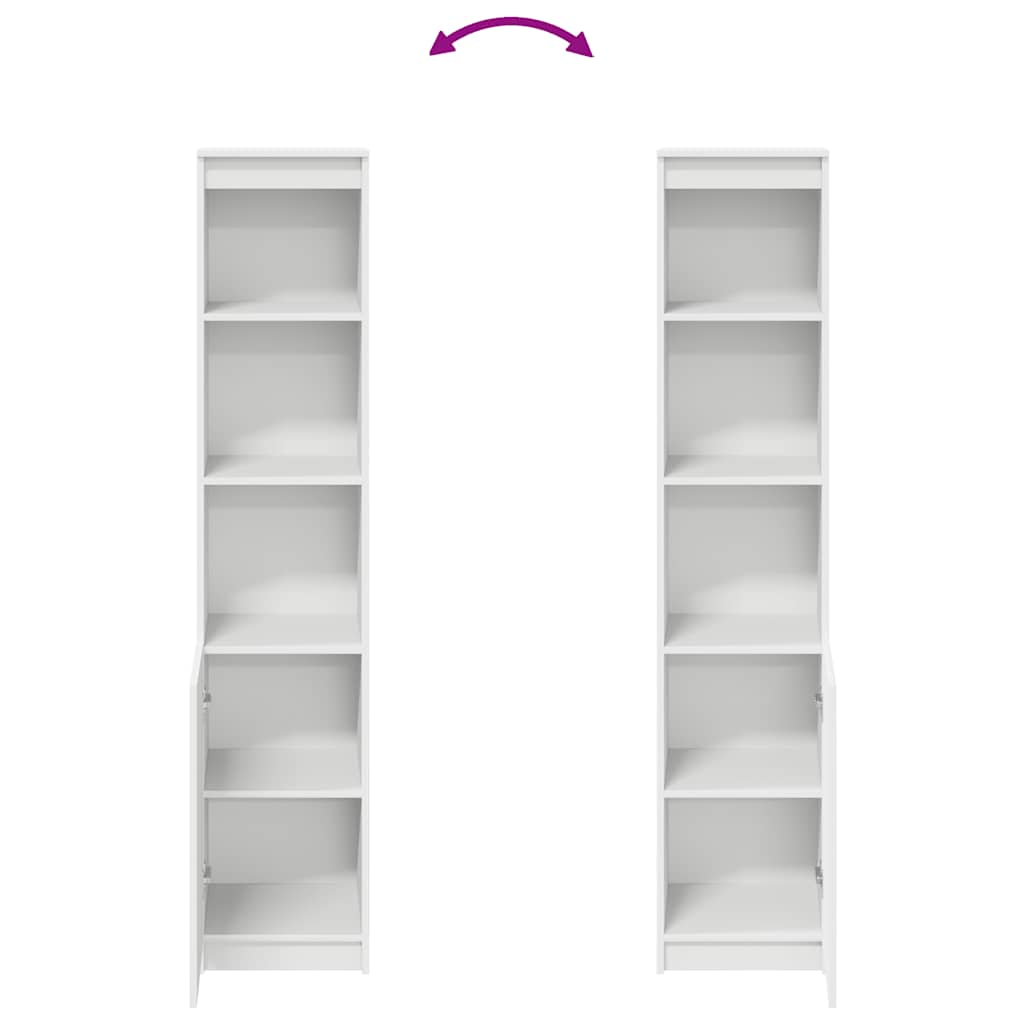 vidaXL Credenza Bianca 37,5x35x180 cm in Legno Multistrato