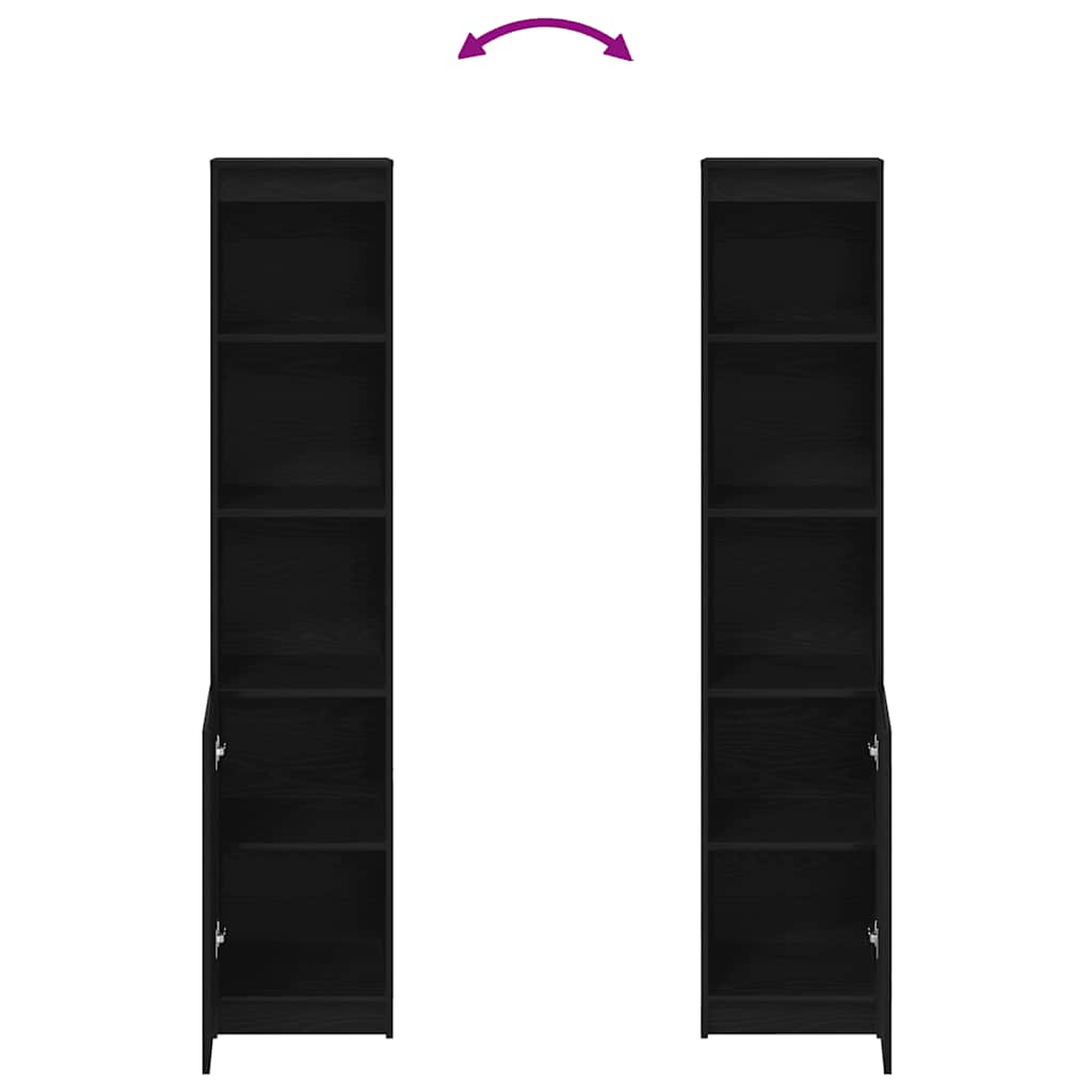 vidaXL Credenza Rovere Nero 37,5x35x180 cm in Legno Multistrato