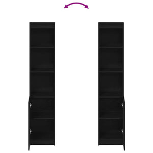 vidaXL Credenza Rovere Nero 37,5x35x180 cm in Legno Multistrato