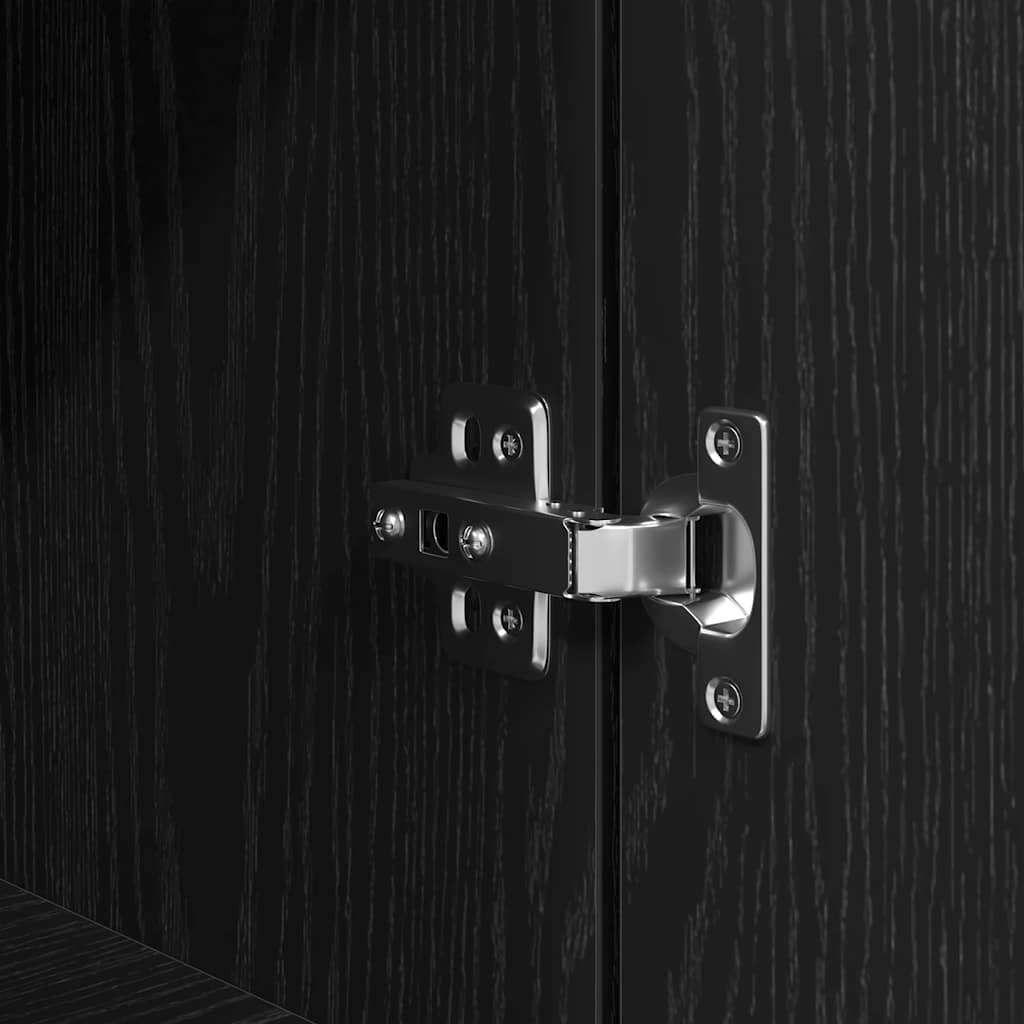 vidaXL Credenza Rovere Nero 37,5x35x180 cm in Legno Multistrato