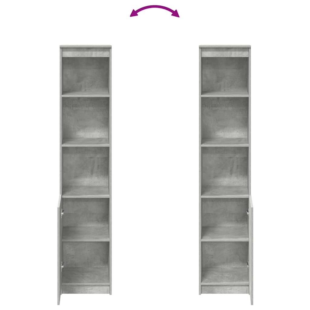 vidaXL Credenza Grigio Cemento 37,5x35x180 cm in Legno Multistrato