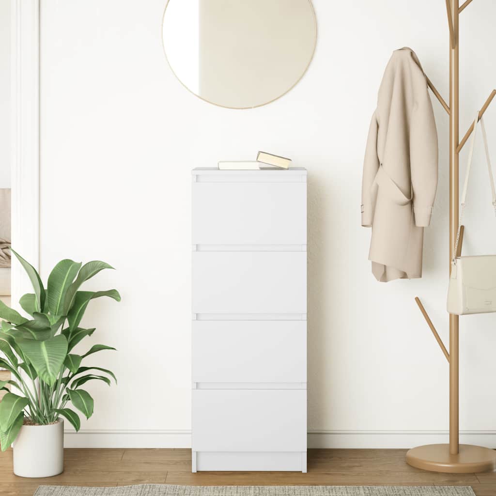 Credenza-Buffet-Armadio da cucina Bianca 37,5x35x99 cm in Legno Multistrato