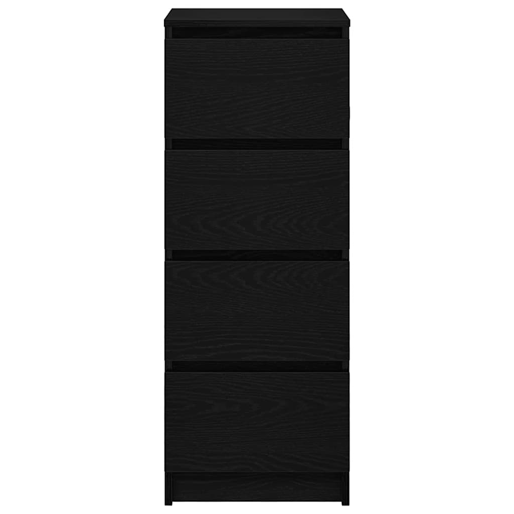Credenza Rovere Nero 37,5x35x99 cm in Legno Multistrato 861698