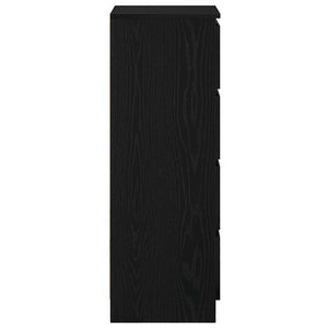 Credenza Rovere Nero 37,5x35x99 cm in Legno Multistrato 861698