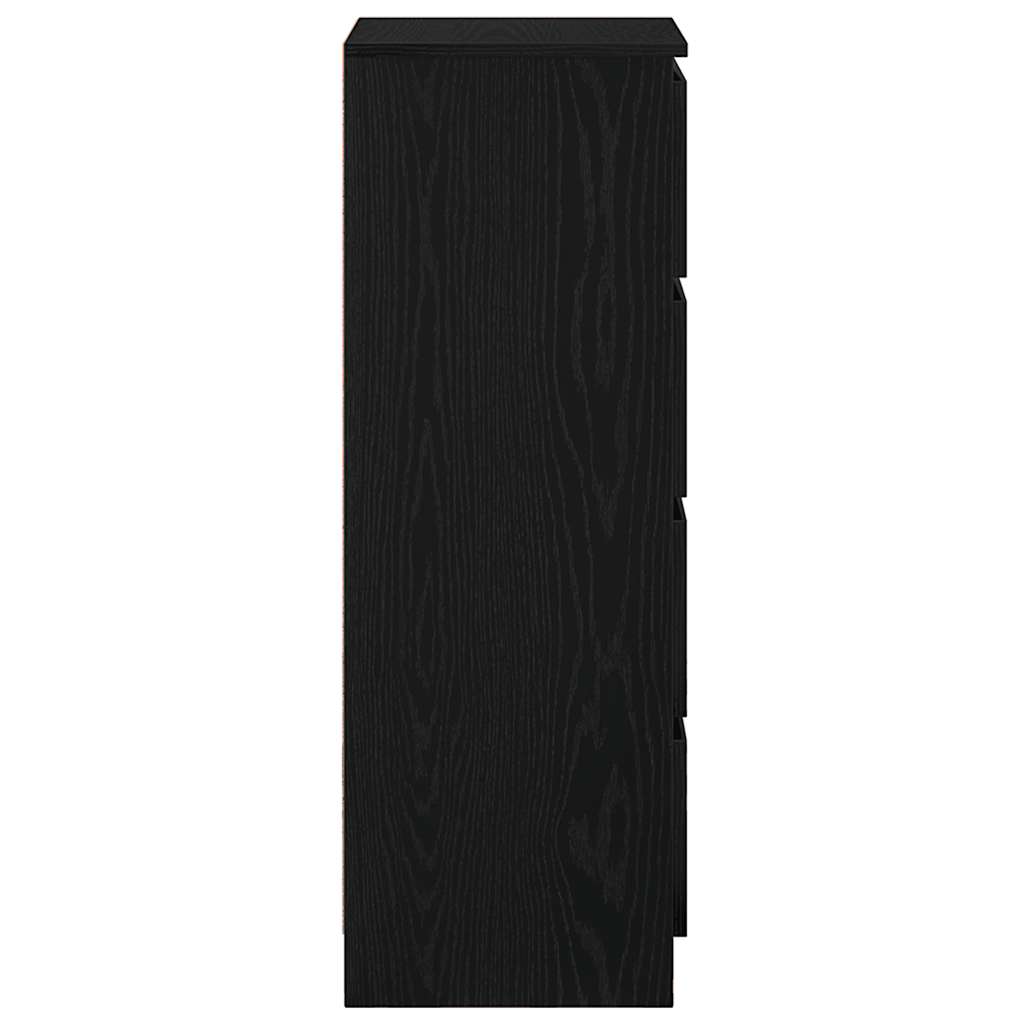 vidaXL Credenza Rovere Nero 37,5x35x99 cm in Legno Multistrato