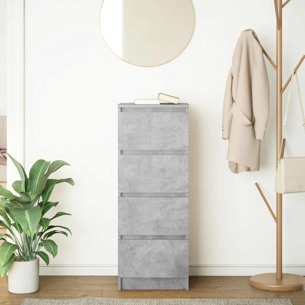 vidaXL Credenza Grigio Cemento 37,5x35x99 cm in Legno Multistrato