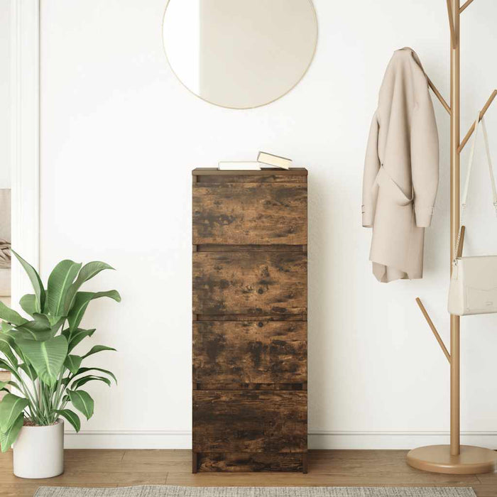 vidaXL Credenza Rovere Fumo 37,5x35x99 cm in Legno Multistrato