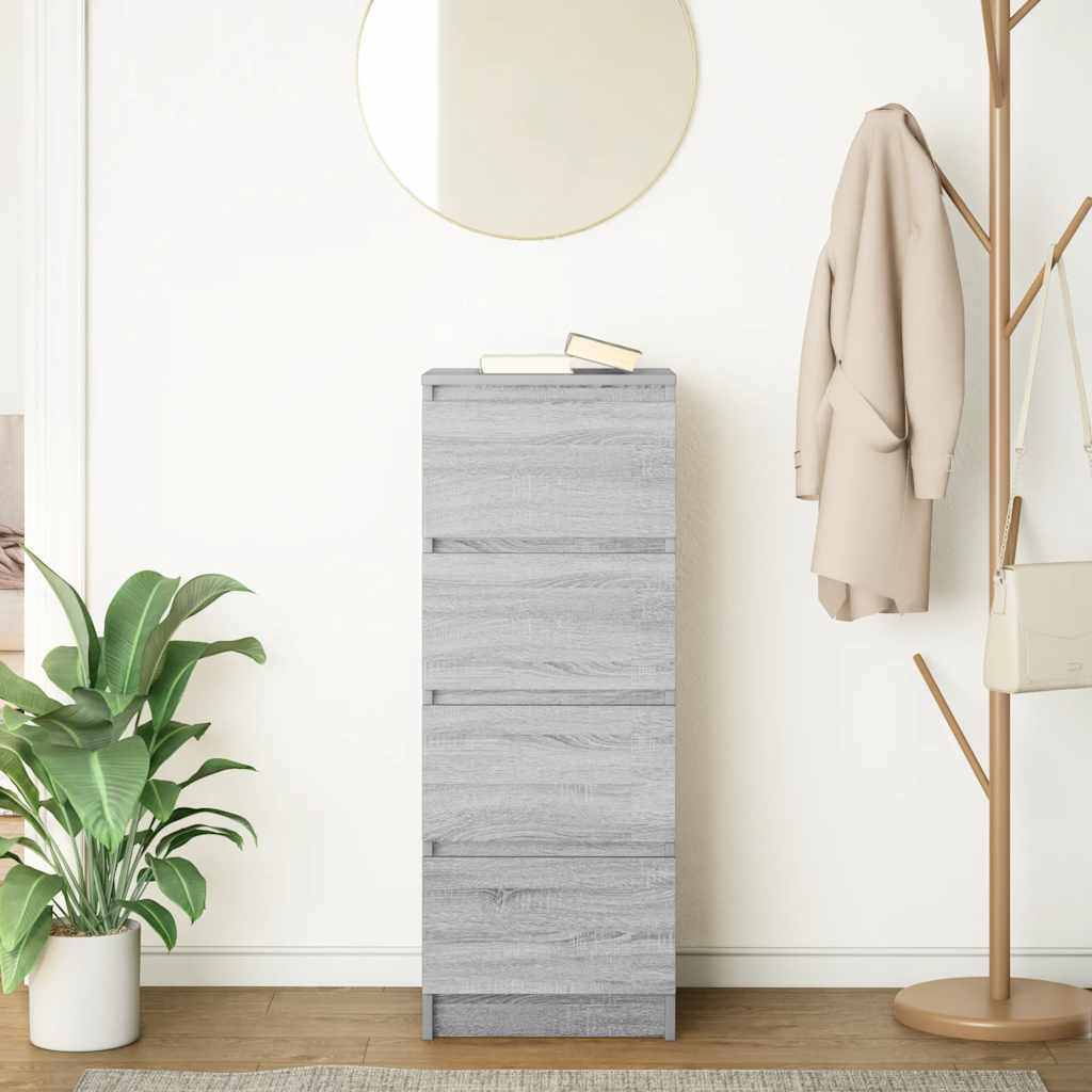 vidaXL Credenza Grigio Sonoma 37,5x35x99 cm in Legno Multistrato