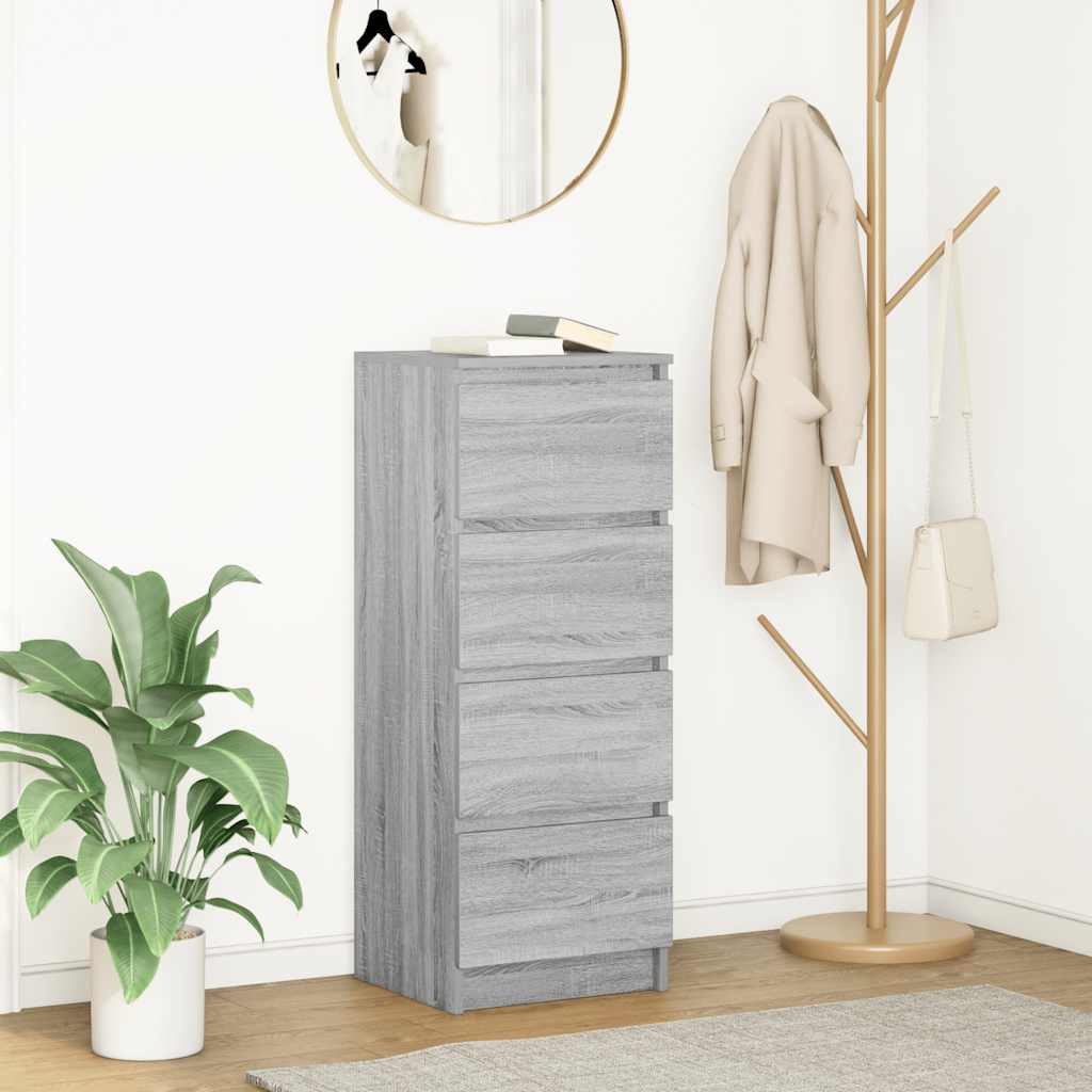 vidaXL Credenza Grigio Sonoma 37,5x35x99 cm in Legno Multistrato