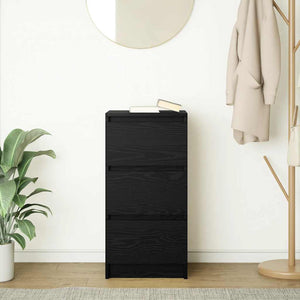 Credenza Rovere Nero 37,5x35x76 cm in Legno Multistrato
