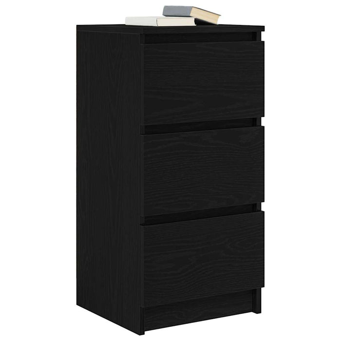 Credenza Rovere Nero 37,5x35x76 cm in Legno Multistrato