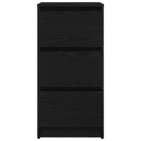 Credenza Rovere Nero 37,5x35x76 cm in Legno Multistrato