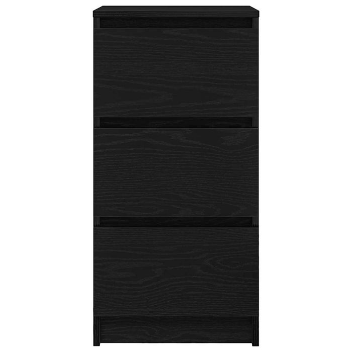 Credenza Rovere Nero 37,5x35x76 cm in Legno Multistrato