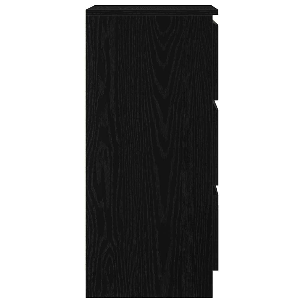 Credenza Rovere Nero 37,5x35x76 cm in Legno Multistrato