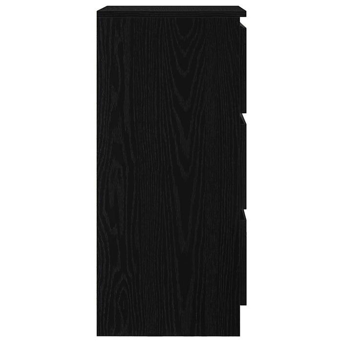 Credenza Rovere Nero 37,5x35x76 cm in Legno Multistrato