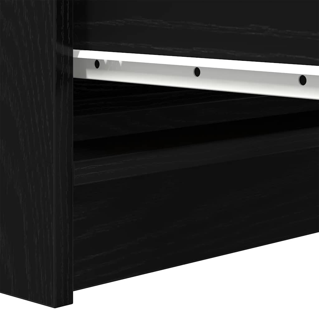 Credenza Rovere Nero 37,5x35x76 cm in Legno Multistrato
