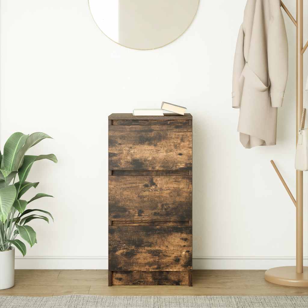 vidaXL Credenza Rovere Fumo 37,5x35x76 cm in Legno Multistrato