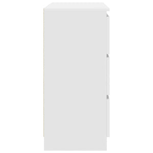 Credenza-Buffet-Armadio da cucina Bianca 80x35x76 cm in Legno Multistrato