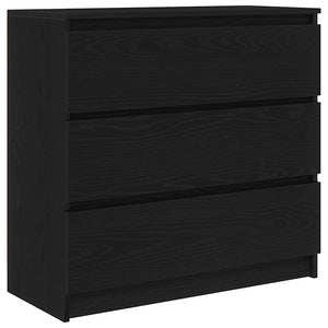 vidaXL Credenza Rovere Nero 80x35x76 cm in Legno Multistrato