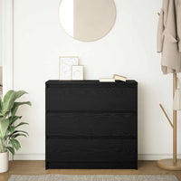 vidaXL Credenza Rovere Nero 80x35x76 cm in Legno Multistrato
