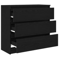 vidaXL Credenza Rovere Nero 80x35x76 cm in Legno Multistrato
