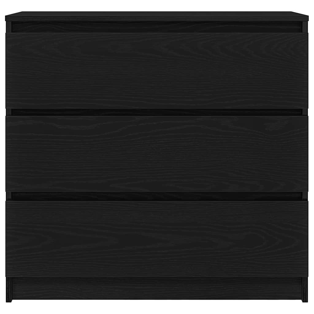 vidaXL Credenza Rovere Nero 80x35x76 cm in Legno Multistrato