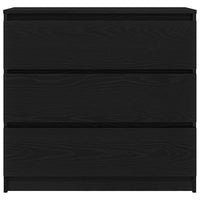 vidaXL Credenza Rovere Nero 80x35x76 cm in Legno Multistrato