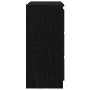 vidaXL Credenza Rovere Nero 80x35x76 cm in Legno Multistrato