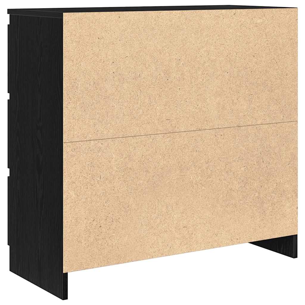 vidaXL Credenza Rovere Nero 80x35x76 cm in Legno Multistrato